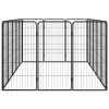 16-Panel Dog Playpen Black 19.7"x39.4" Powder-coated Steel