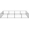 Dog Kennel Black 129.2 ft¬≤ Steel